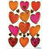 DECOR stickers Hearts, Gold embossing 2 sheet