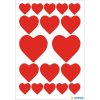 HERMA DECOR stickers hearts red 3 sheets