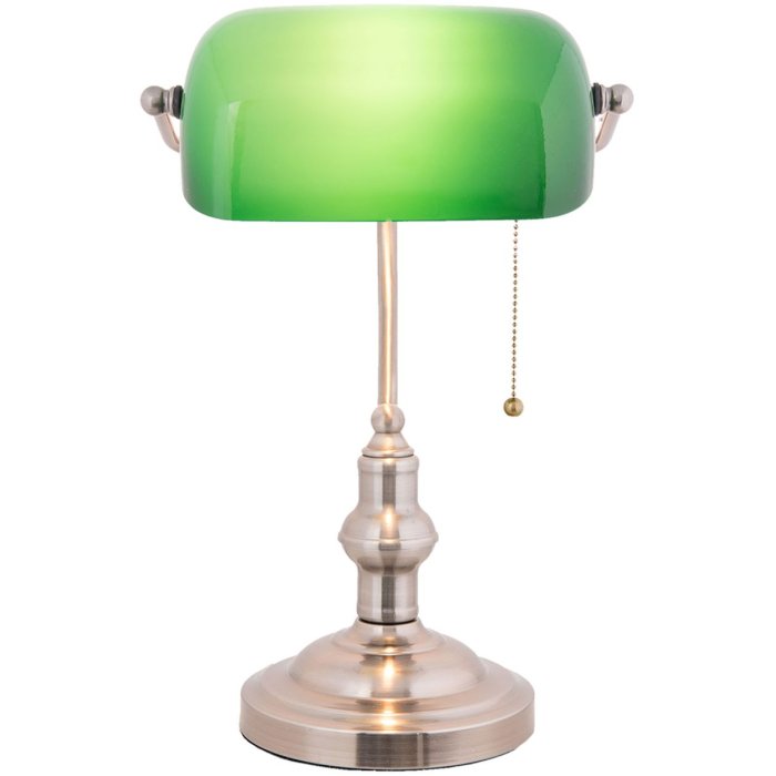 Office table lamp of glass 27x40 cm in green