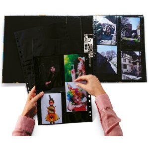 10 x black transparent photo sleeves for photo size 9x13cm