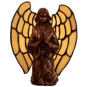 Angel figure bronze with shining wings 18x20 cm