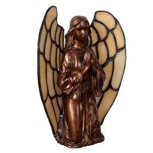 Angel figure bronze with shining wings 18x20 cm