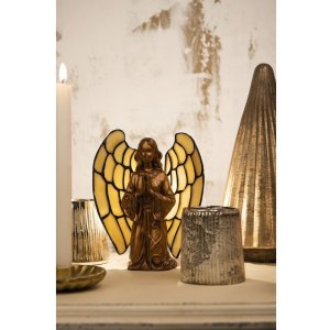 Angel figure bronze with shining wings 18x20 cm