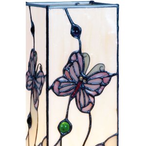 Glass table lamp with butterflies small 12,5x35 cm