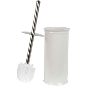 Clayre & Eef Toilet Brush with Holder in White...