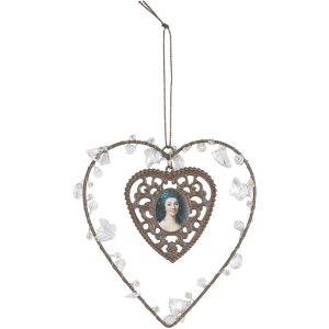 Heart Pendant ANTIQUE PORTRAIT 12x11 cm