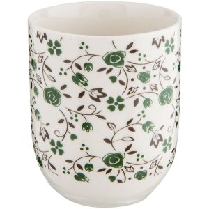 ceramic cup 6CEMU0001 by Clayre & Eef white-green