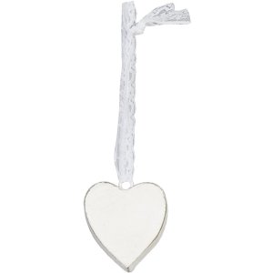 stylish wooden heart white varnished