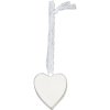 stylish wooden heart white varnished