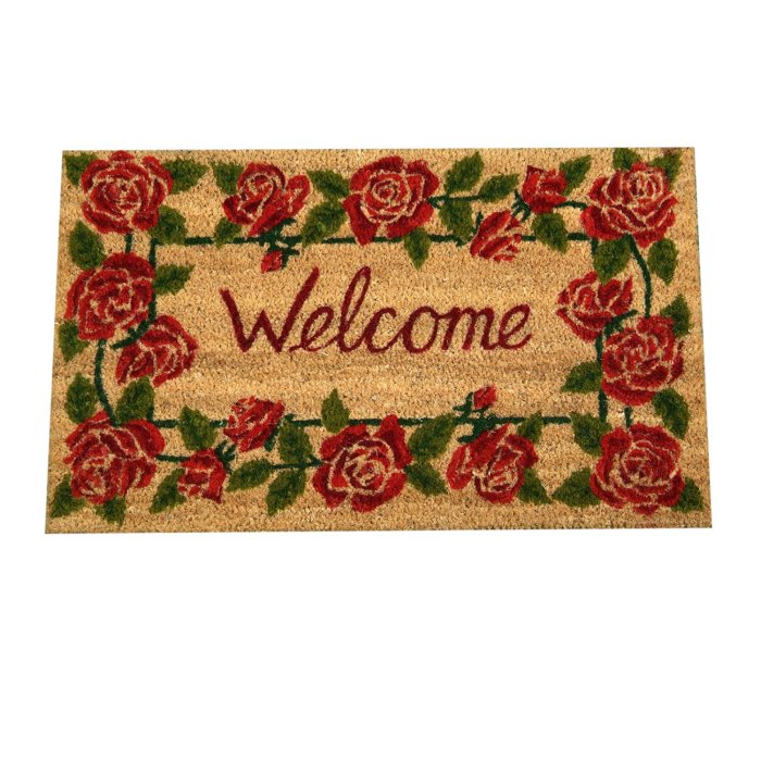 Welcome door scrapter with roses 75x45 cm