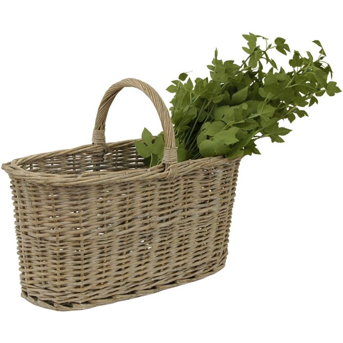 pretty basket with handle 45x17 cm brown