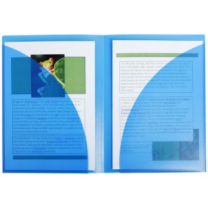 Presentation folder with double inner pocket made from PP...