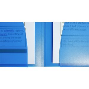 Presentation folder with double inner pocket made from PP 400?, for A4 Blue