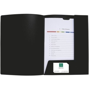 Presentation folder made of PP Krea Cover, for A4 size black