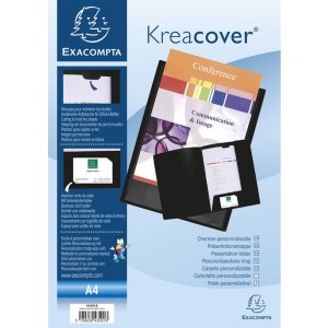 Presentation folder made of PP Krea Cover, for A4 size black