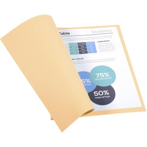 Pack of 100 file folders made from recycled cardboard 250g Foldyne Forever, for A4 Sand