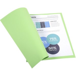 Pack of 100 file folders made from recycled cardboard 250g Foldyne Forever, for A4 Lime