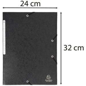 Binder with Maxi capacity, elastic and 3 flaps from Manila cardboard 425g Nature Future, for A4 Black