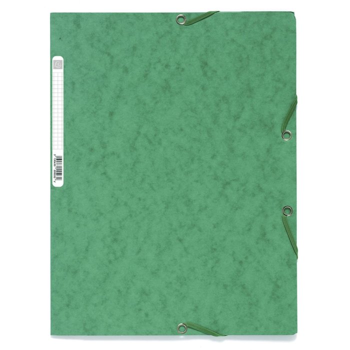 Binder with 3 flaps and elastic band Manila board 400g-m2 - A4 Green