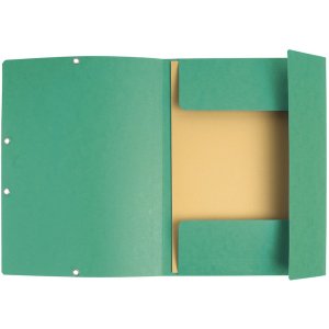 Binder with 3 flaps and elastic band Manila board 400g-m2 - A4 Green