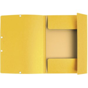 Binder with 3 flaps and elastic band Manila board 400g-m2 - A4 Yellow