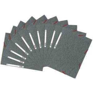 Binder with 3 flaps and elastic band Manila board 400g-m2 - A4 Grey