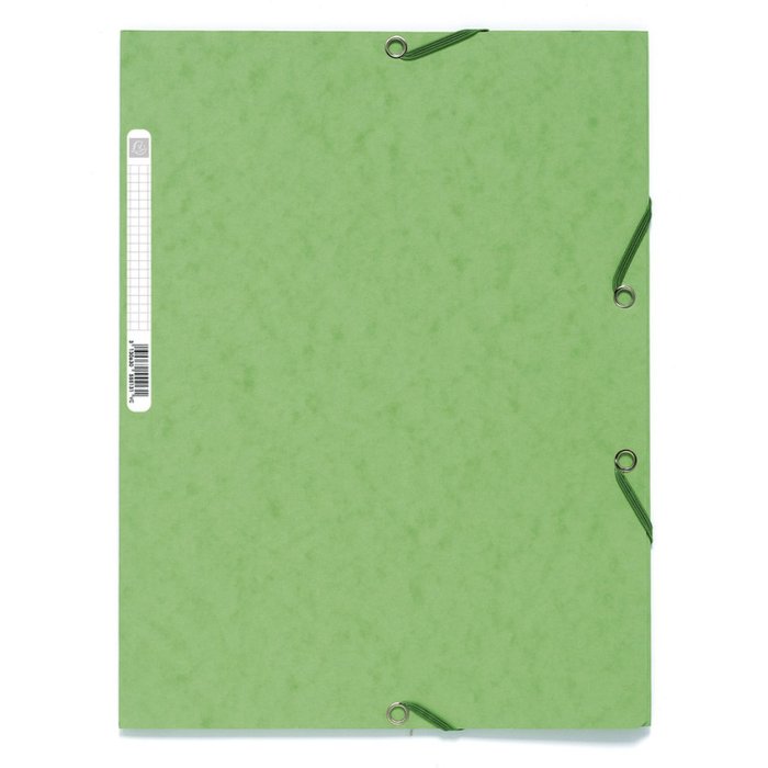 Binder with 3 flaps and elastic band Manila board 400g-m2 - A4 lime green