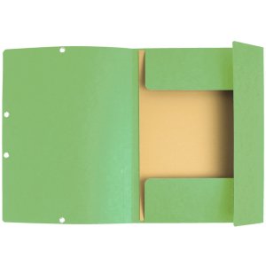 Binder with 3 flaps and elastic band Manila board 400g-m2 - A4 lime green