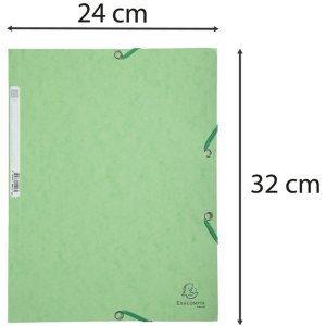 Binder with 3 flaps and elastic band Manila board 400g-m2 - A4 lime green