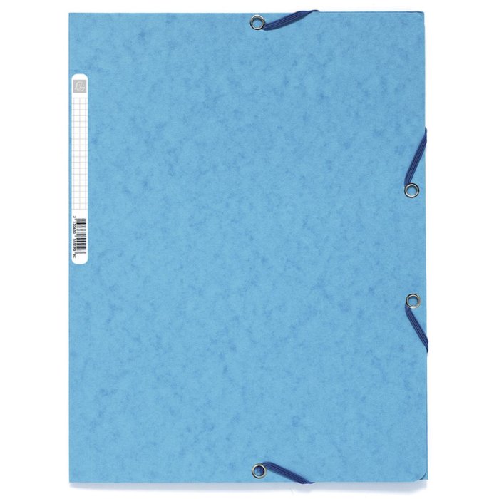 Binder with 3 flaps and elastic Manila carton 400 g - m2 - A4 turquoise