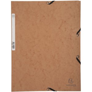 Folder with elastic band 3 flaps Manila cardboard 400g...