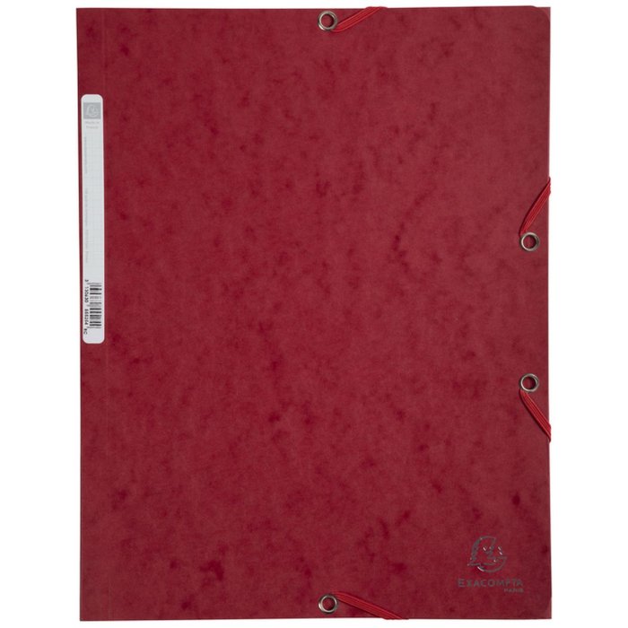 Exacompta Folder with elastic band 3 flaps Manila cardboard 400g DIN A4 cherry