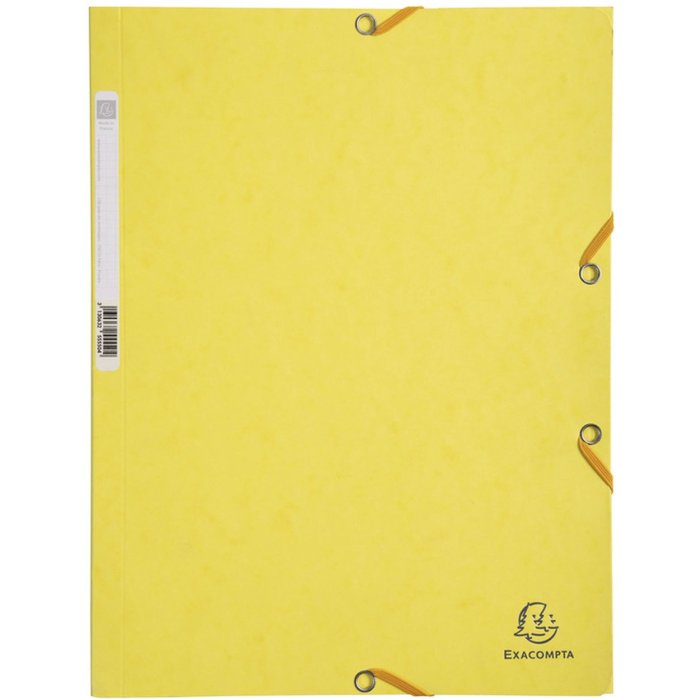 Exacompta Folder with elastic band 3 flaps Manila cardboard DIN A4 citrus yellow