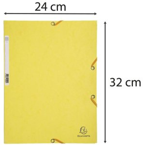 Exacompta Folder with elastic band 3 flaps Manila cardboard DIN A4 citrus yellow