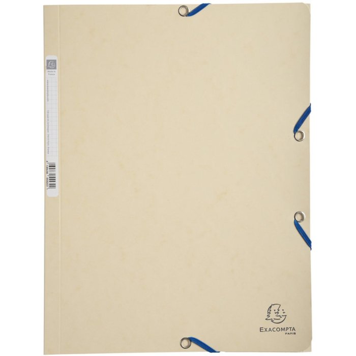 Exacompta Folder with elastic band 3 flaps Manila cardboard 400g DIN A4 ivory