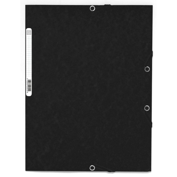 Exacompta folder elasticated 3 flaps Manila cardboard 355g DIN A4 black