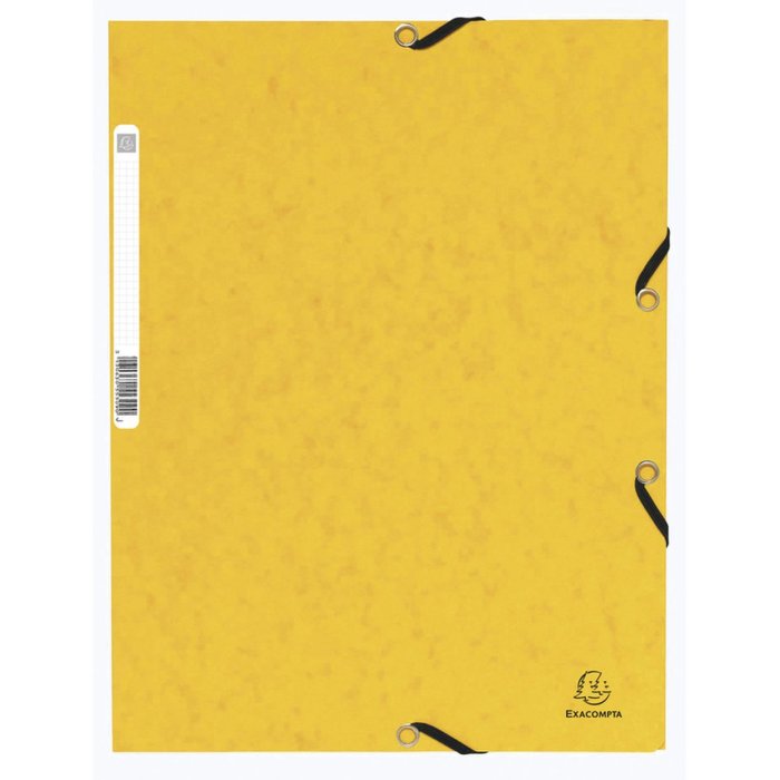 Exacompta folder elasticated 3 flaps Manila cardboard DIN A4 yellow 355g