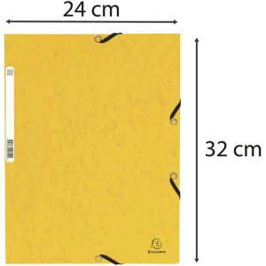 Exacompta folder elasticated 3 flaps Manila cardboard DIN A4 yellow 355g