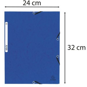 Binder sorted with elastic and three flaps from Manila cardboard 355g, for A4 color