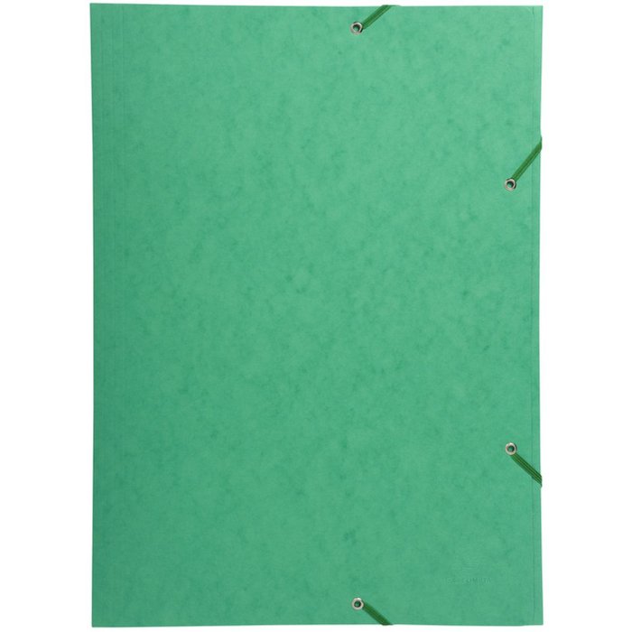 Binder with elastic and three flaps Manila cardboard 600g Nature Future for A3 Green