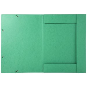 Binder with elastic and three flaps Manila cardboard 600g Nature Future for A3 Green