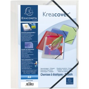 Binder with 3 flaps and elastic PP 500? opaque Krea Cover...