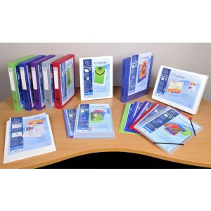 Binder with 3 flaps and elastic PP 500? opaque Krea Cover for size DIN A4 Transparent white