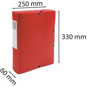 Archive box Exabox PP 60mm opaque with label 700? back, A4 Red