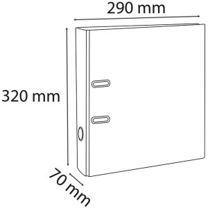 Folders made of PVC with 2 rings, back 70mm, for A4 Pearl White