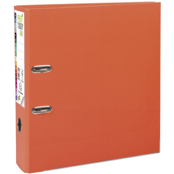 PREMTOUCH folder made of PP with two rings, back 80mm, A4 overwidth Orange