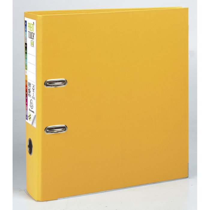 PREMTOUCH folder made of PP with two rings, back 80mm, A4 extra wide yellow