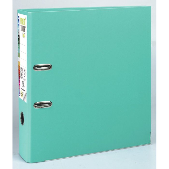 PREMTOUCH folder made of PP with two rings, back 80mm, A4 extra wide light green