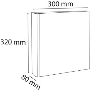 Folder of solid PP 2.3mm with 2 rings and 80mm back, 2 inner and outer shells, Krea Cover, for A4 White