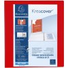 Ring binder of solid PP 2.8mm with 4 rings 50mm in D-form 78mm back 3 outer and inner sleeves 2, Crea Cover, A4 excess width Red